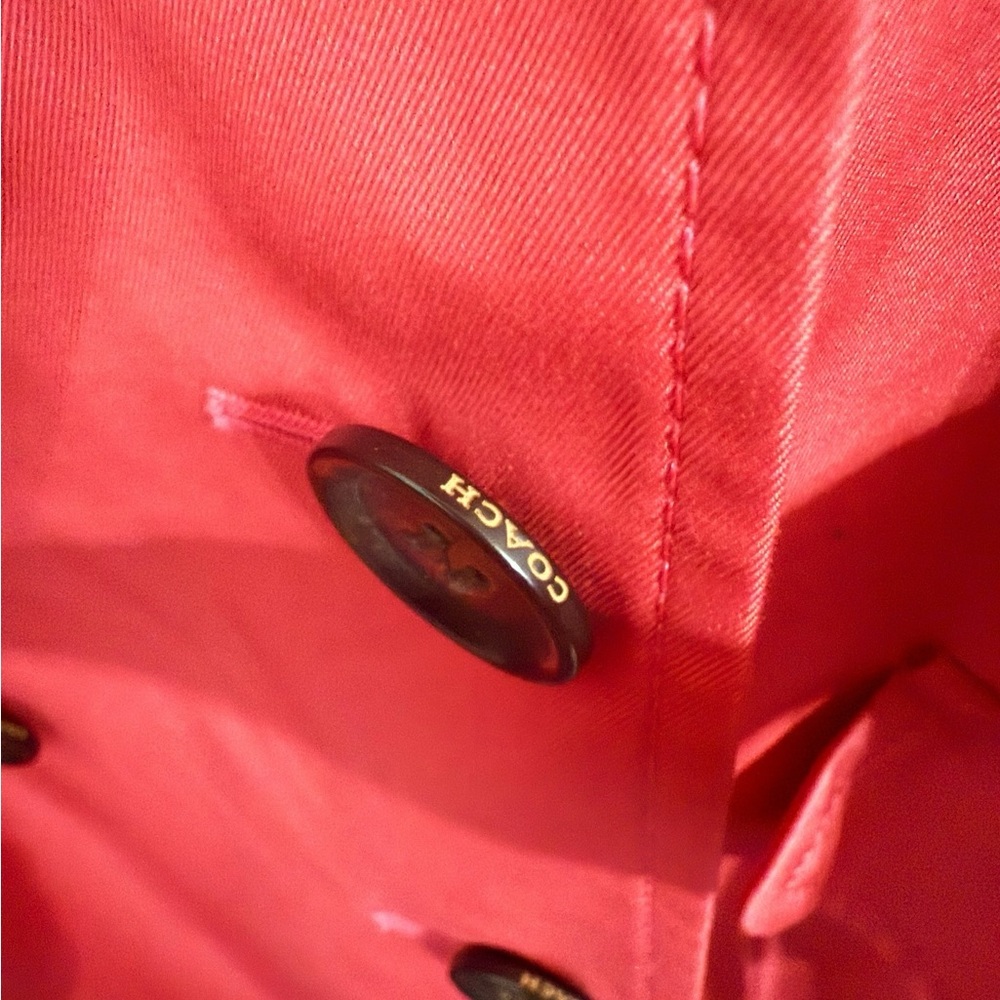 Coach Pink Double-Breasted Trench‎ Coat XS - Picture 8 of 14